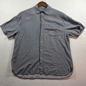 Batik Bay Mens L Short Sleeve Button Down Shirt Gry Geometric Rayon 192534006853